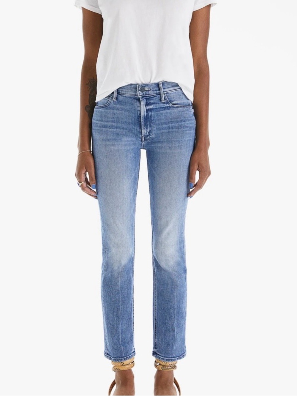 MOTHER Light Blue Straight Leg Jeans